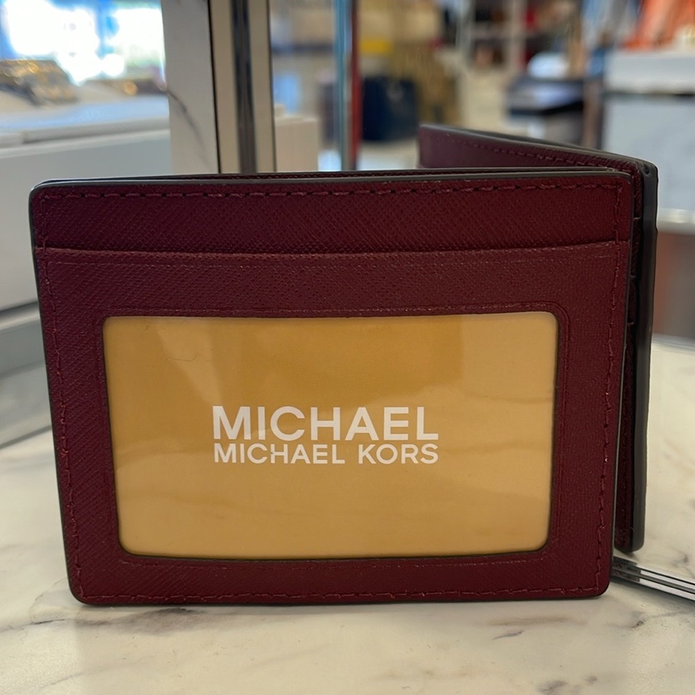 MICHAEL KORS
Large Leather Card Holder Case
Dark Cherry 
NWT - Picture 14 of 16